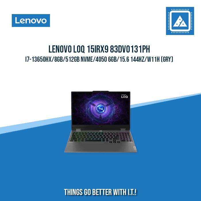 LENOVO LOQ 15IRX9 83DV0131PH I7-13650HX/8GB/512GB NVME | BEST FOR GAMING LENOVO LOQ 15IRX9 83DV0131PH I7-13650HX/8GB/512GB NVME | BEST FOR GAMING